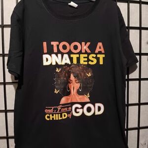 I Took a DNA Test and I Am a Child of God Black Graphic Tee